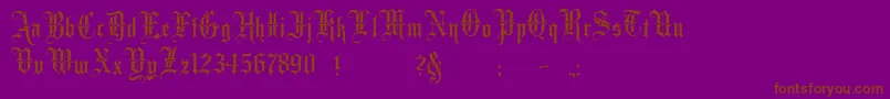 Minster3-Schriftart – Braune Schriften auf violettem Hintergrund