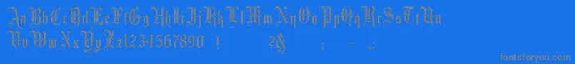 Minster3 Font – Gray Fonts on Blue Background