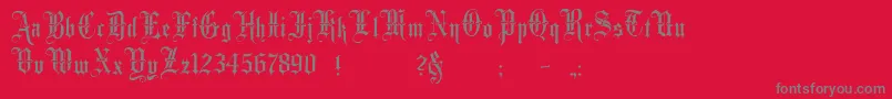 Minster3 Font – Gray Fonts on Red Background