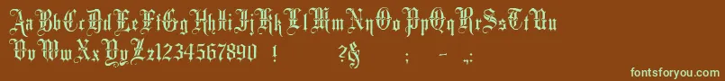 Minster3 Font – Green Fonts on Brown Background