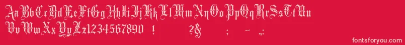 Minster3 Font – Pink Fonts on Red Background
