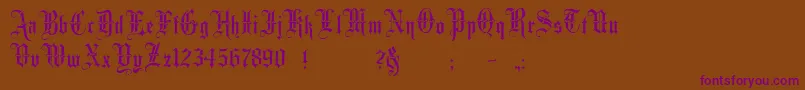 Minster3 Font – Purple Fonts on Brown Background