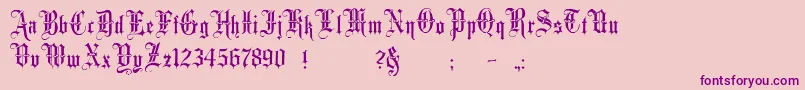 Minster3-Schriftart – Violette Schriften auf rosa Hintergrund