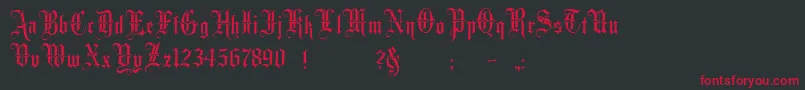 Minster3 Font – Red Fonts on Black Background