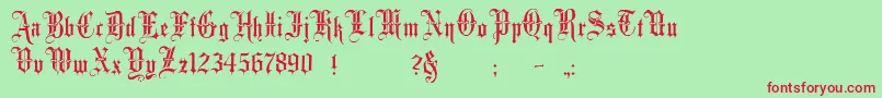 Minster3 Font – Red Fonts on Green Background