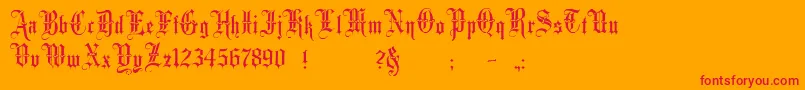 フォントMinster3 – オレンジの背景に赤い文字