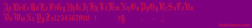 Minster3 Font – Red Fonts on Purple Background