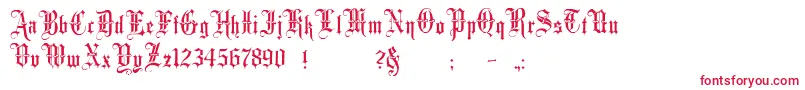 Minster3 Font – Red Fonts on White Background