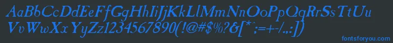 CaslonAntiqueItalic Font – Blue Fonts on Black Background