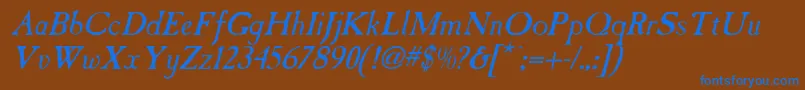 CaslonAntiqueItalic Font – Blue Fonts on Brown Background