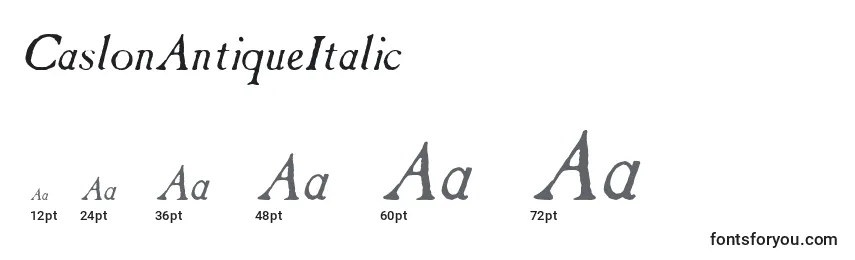 Размеры шрифта CaslonAntiqueItalic