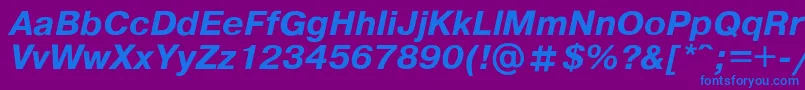 PragmaticaBoldItalic Font – Blue Fonts on Purple Background