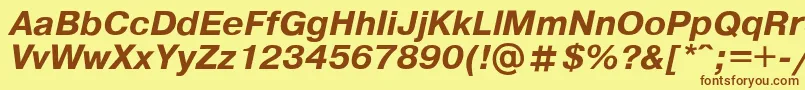 PragmaticaBoldItalic Font – Brown Fonts on Yellow Background