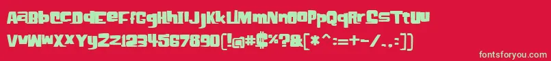 フォントElh – 赤い背景に緑の文字