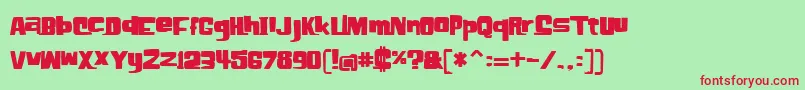 フォントElh – 赤い文字の緑の背景