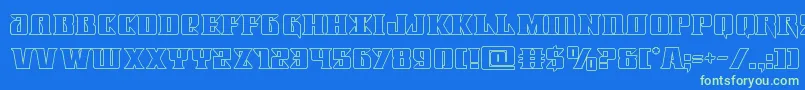 Lifeforceout Font – Green Fonts on Blue Background