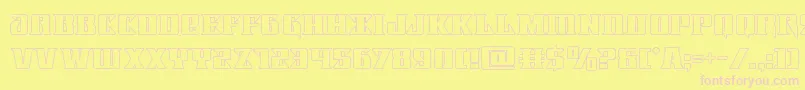 Lifeforceout-fontti – vaaleanpunaiset fontit keltaisella taustalla
