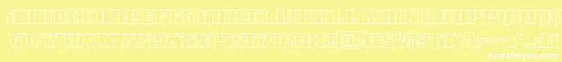 Lifeforceout Font – White Fonts on Yellow Background