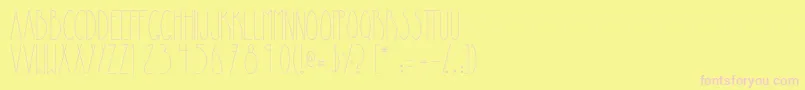 Lapiedrita-Schriftart – Rosa Schriften auf gelbem Hintergrund