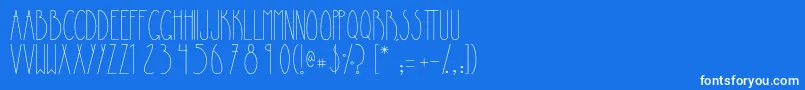 フォントLapiedrita – 青い背景に白い文字