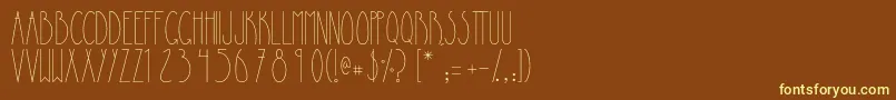 Lapiedrita-fontti – keltaiset fontit ruskealla taustalla