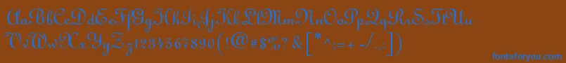 LinusdbNormal Font – Blue Fonts on Brown Background
