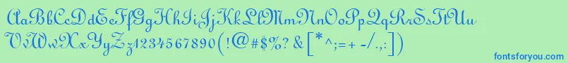 LinusdbNormal Font – Blue Fonts on Green Background