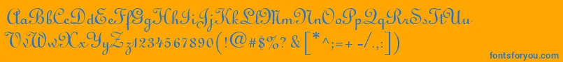 LinusdbNormal Font – Blue Fonts on Orange Background