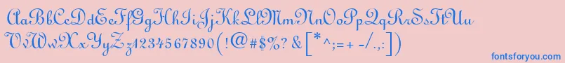 LinusdbNormal Font – Blue Fonts on Pink Background