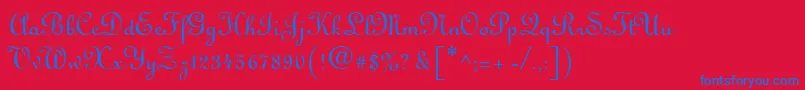 LinusdbNormal Font – Blue Fonts on Red Background