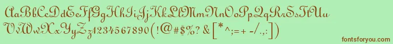 LinusdbNormal Font – Brown Fonts on Green Background