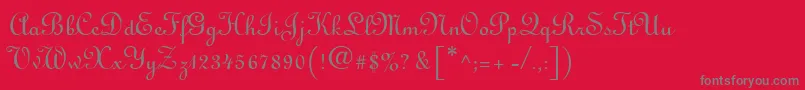 LinusdbNormal-Schriftart – Graue Schriften auf rotem Hintergrund