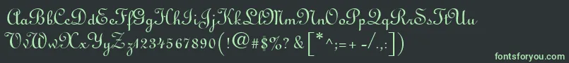 LinusdbNormal-fontti – vihreät fontit mustalla taustalla