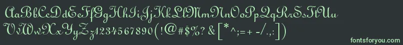 フォントLinusdbNormal – 黒い背景に緑の文字