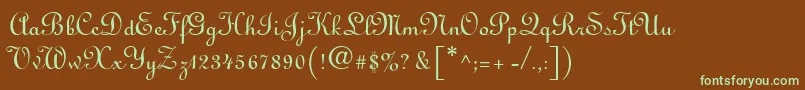 Шрифт LinusdbNormal – зелёные шрифты на коричневом фоне