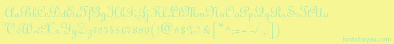 fuente LinusdbNormal – Fuentes Verdes Sobre Fondo Amarillo