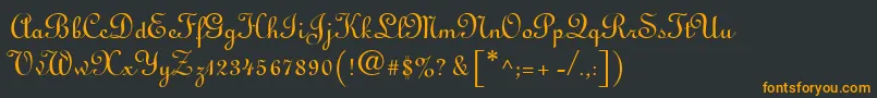 フォントLinusdbNormal – 黒い背景にオレンジの文字