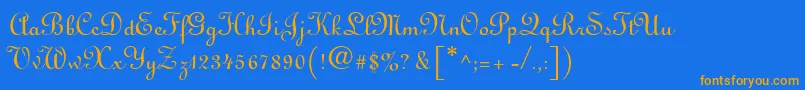 LinusdbNormal Font – Orange Fonts on Blue Background