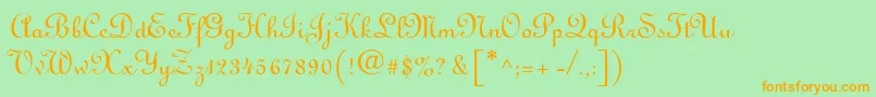 LinusdbNormal Font – Orange Fonts on Green Background