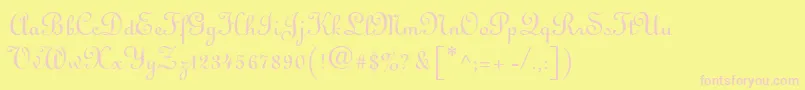 LinusdbNormal Font – Pink Fonts on Yellow Background