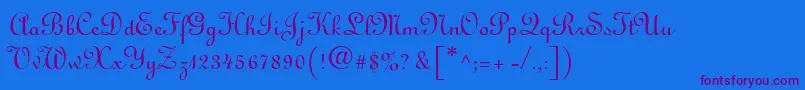 LinusdbNormal Font – Purple Fonts on Blue Background