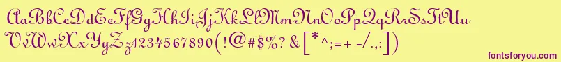LinusdbNormal Font – Purple Fonts on Yellow Background