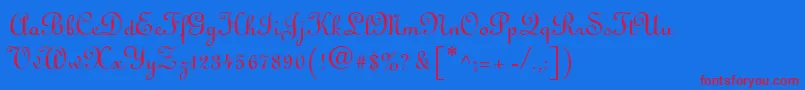 LinusdbNormal Font – Red Fonts on Blue Background