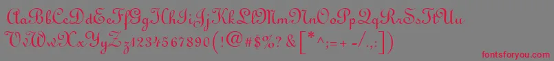 フォントLinusdbNormal – 赤い文字の灰色の背景