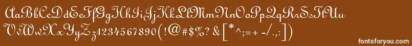 LinusdbNormal-Schriftart – Weiße Schriften auf braunem Hintergrund