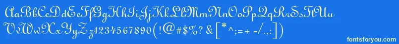 LinusdbNormal Font – Yellow Fonts on Blue Background
