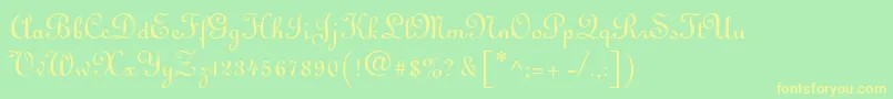 LinusdbNormal Font – Yellow Fonts on Green Background