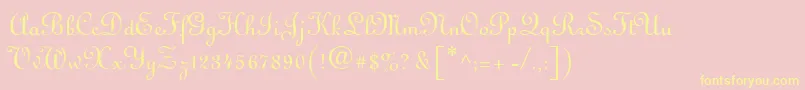 LinusdbNormal-Schriftart – Gelbe Schriften auf rosa Hintergrund