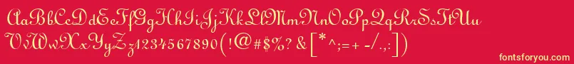 フォントLinusdbNormal – 黄色の文字、赤い背景