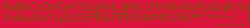SimpleTfb-Schriftart – Braune Schriften auf rotem Hintergrund